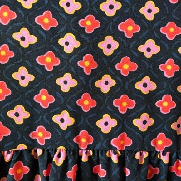 Trina Turk Dress Pink Floral Tie- Sleeve Button Front Blouson Dress Size 2 NWT - Picture 8 of 12